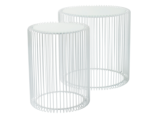 Kare Beistelltisch Wire White Ø44cm (2/Set) 64554 1