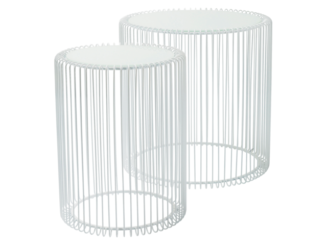 Kare Beistelltisch Wire White Ø44cm (2/Set) 64554 1
