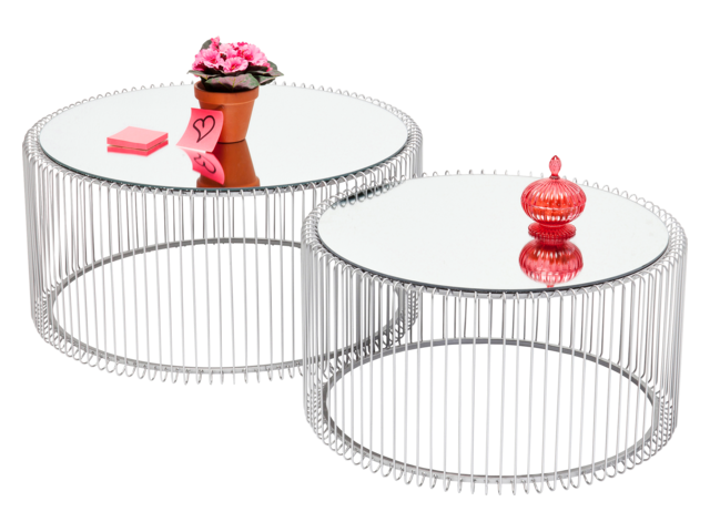 Kare Couchtisch Wire Silber (2/Set) 64557 1