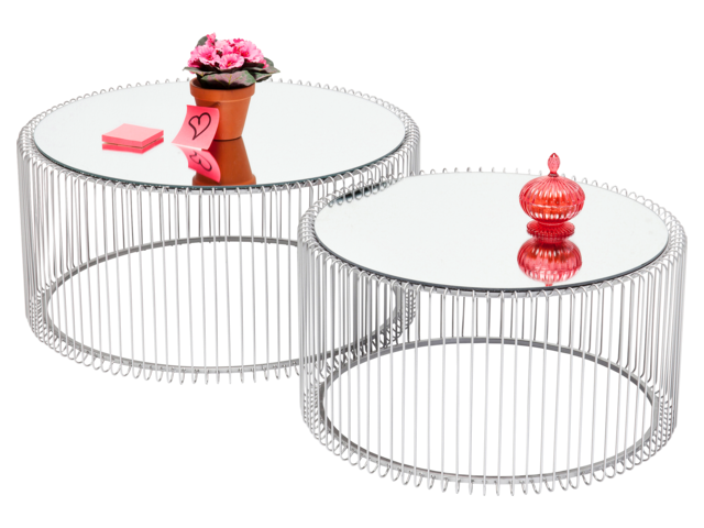 Kare Couchtisch Wire Silber (2/Set) 64557