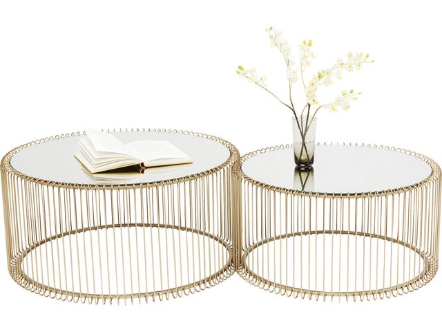 Kare Couchtisch Wire Brass (2/Set) gold 64559 2
