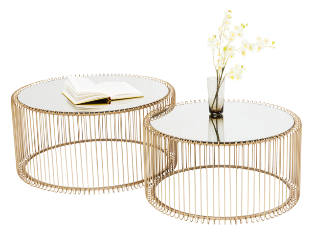 Kare Couchtisch Wire Brass (2/Set) gold 64559 1