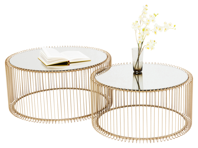 Kare Couchtisch Wire Brass (2/Set) gold 64559 1