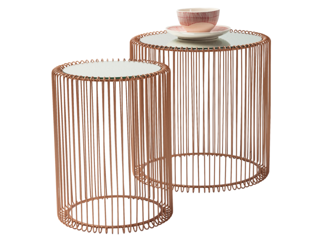 Kare Beistelltisch Wire Copper Ø44cm (2/Set) 64562