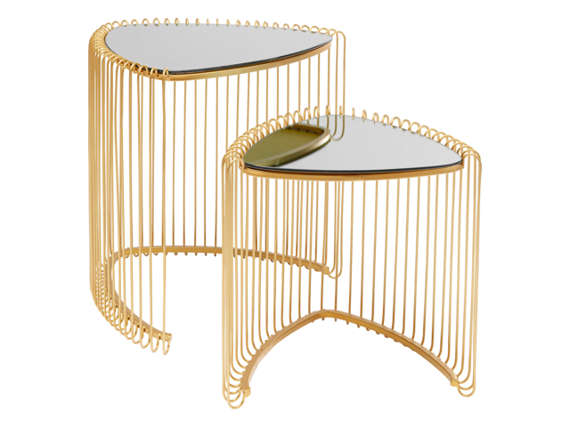 Kare Beistelltisch Wire Triangle Gold (2/Set) 64563 1