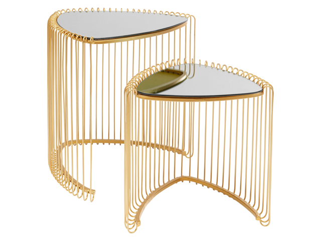 Kare Beistelltisch Wire Triangle Gold (2/Set) 64563 1