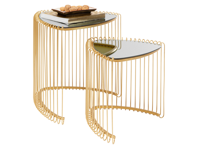 Kare Beistelltisch Wire Triangle Gold (2/Set) 64563 2