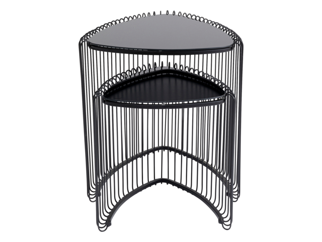 Kare Beistelltisch Wire Triangle Schwarz (2/Set) 64564 1