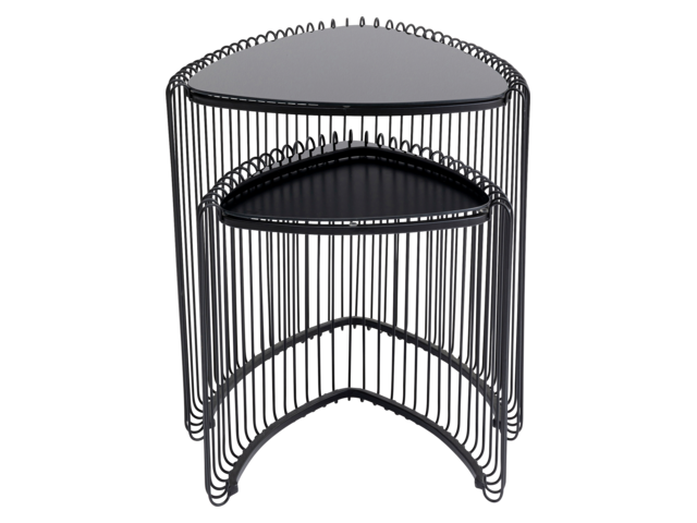 Kare Beistelltisch Wire Triangle Schwarz (2/Set) 64564 1
