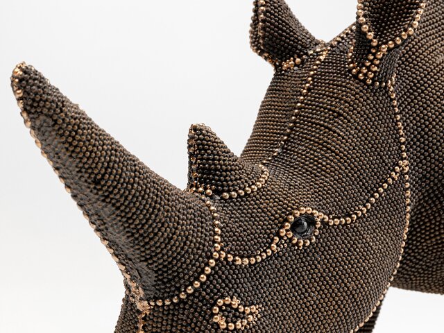 Kare Deko Figur Rhino Rivets Pearls 25cm 60632 3