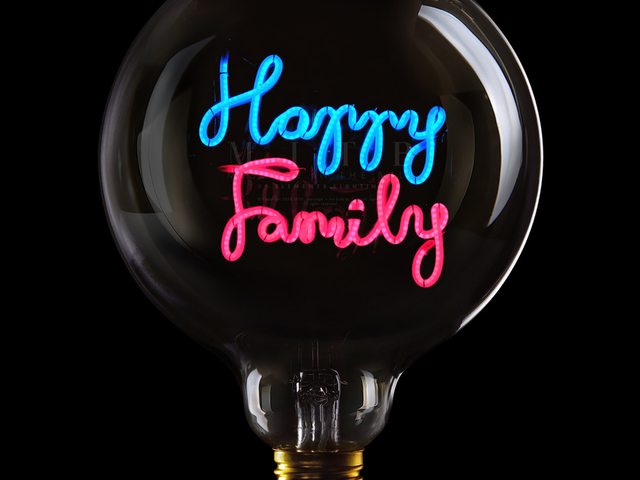 Message-in-the-bulb LED-Textglühbirne Ampoule Happy Family 69610 1
