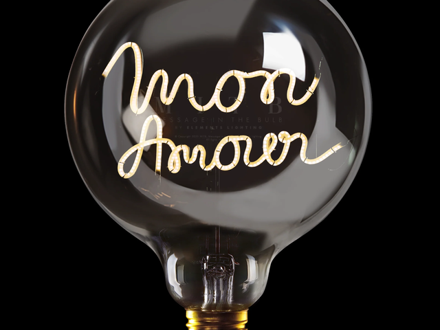 Message-in-the-bulb LED-Textglühbirne Ampoule Mon Amour 69612 1