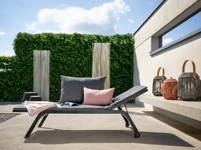 Stern Outdoorbank Novi schwarz matt/Leinen grau 75938 6