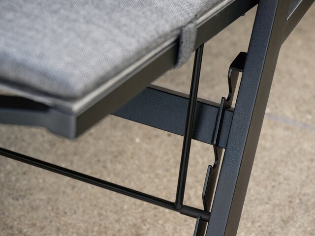 Stern Outdoorbank Novi schwarz matt/Leinen grau 75938 7