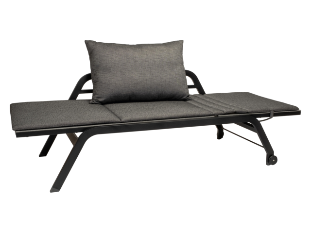 Stern Outdoorbank Novi schwarz matt/Leinen grau 75938 1