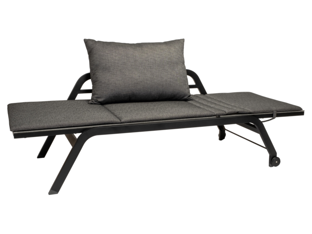 Stern Outdoorbank Novi schwarz matt/Leinen grau 75938 1