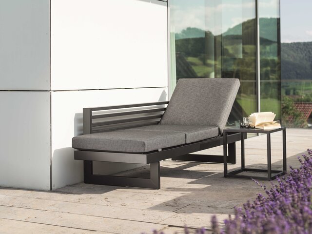 Stern Outdoorliege New Holly schwarz matt/Leinen grau 62382 8