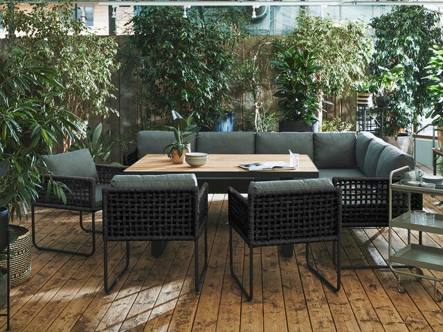 outdoor collection Tischgruppe Casual Dining Brian nature line schwarz 1