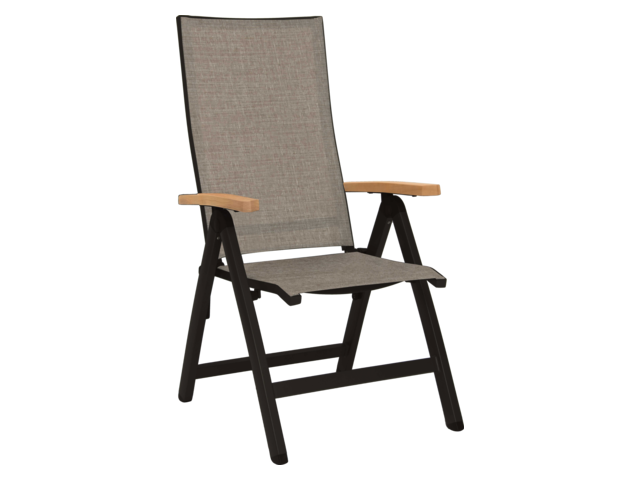 Stern Klappsessel New Top schwarz matt/Leinen grau 62508 1