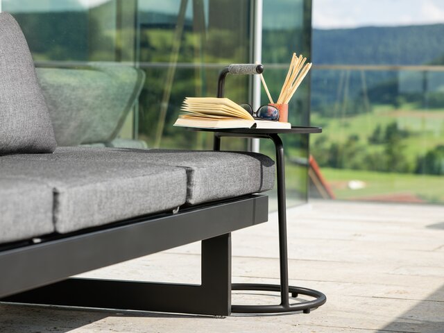 Stern Beistelltisch Edi schwarz matt/Leinen grau 62523 2