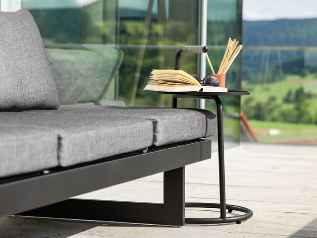 Stern Beistelltisch Edi schwarz matt/Leinen grau 62523 4