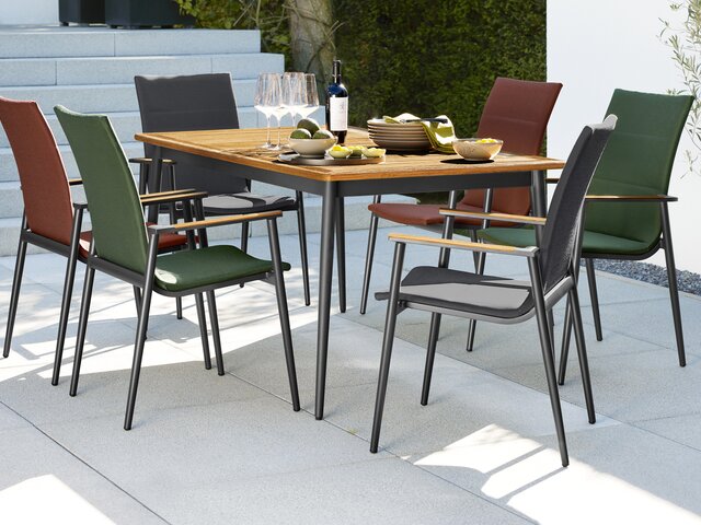 Niehoff Garden Tisch Interliving-7001 Anthrazit/Teak 1