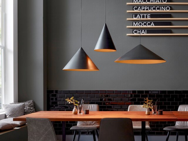 Wever & Ducré Hängeleuchte Dinor schwarz-gold 76239 Wever & Ducré Hängeleuchte Dinor schwarz-gold 76239