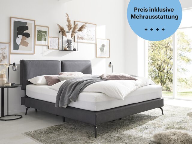 Interliving Boxspringbett IL 1416 grau 68179 Interliving Boxspringbett IL 1416 grau 68179