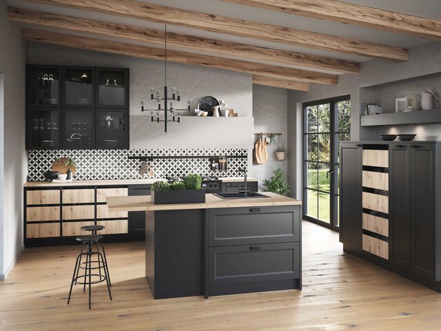 föger Einbauküche  graphit / sommereiche 76055 1