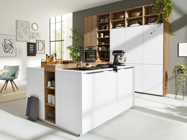 Interliving Einbauküche  arcticweiß / vulkaneiche 76050 1