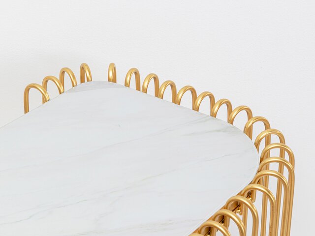 Kare Konsole Wire Glas Marble Gold 142x89cm 64561 2 Kare Konsole Wire Glas Marble Gold 142x89cm 64561 2