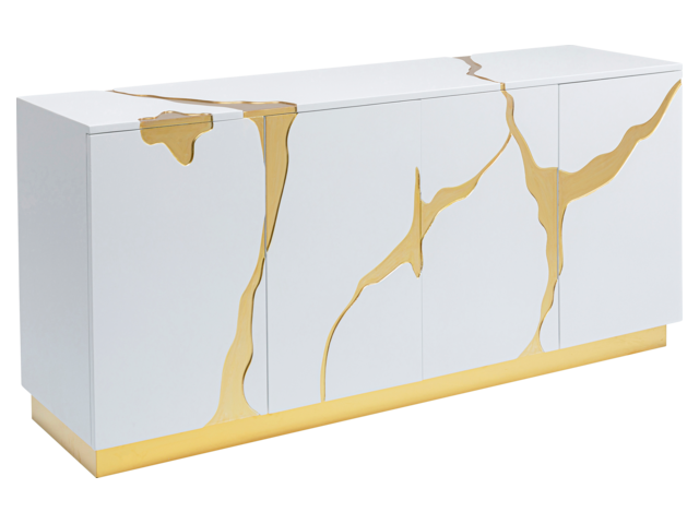 Kare Sideboard Cracked Gold/Weiß 64680 Kare Sideboard Cracked Gold/Weiß 64680