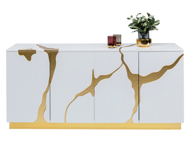 Kare Sideboard Cracked Gold/Weiß 64680 3 Kare Sideboard Cracked Gold/Weiß 64680 3