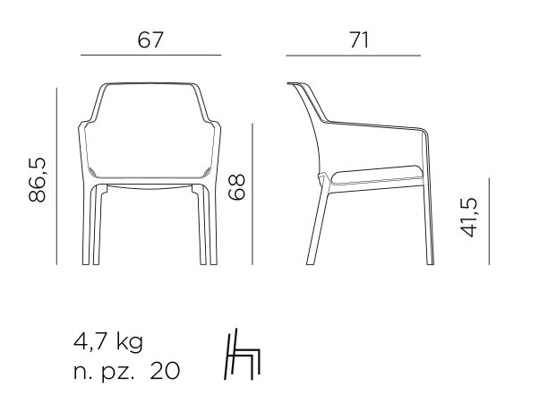 Nardi Gartenstuhl Net Relax Tortora 17900 6