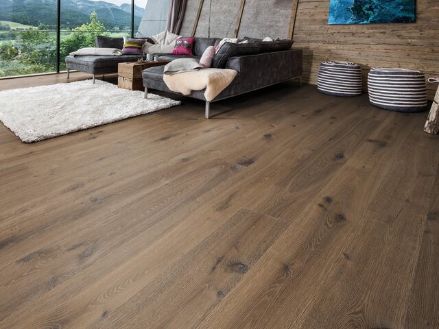 XL Breitdiele Eiche / Astig / angeräuchert rohoptik geölt / handbearbeitet gebürstet 75719 3