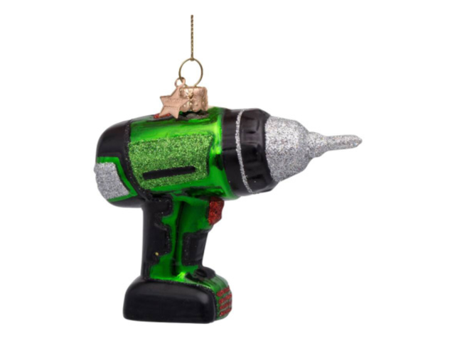 Vondels Weihnachtsanhänger Glas Green Drill Machine 68336 1