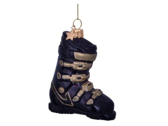 Vondels Weihnachtsanhänger Glas Black Ski Shoes 68292