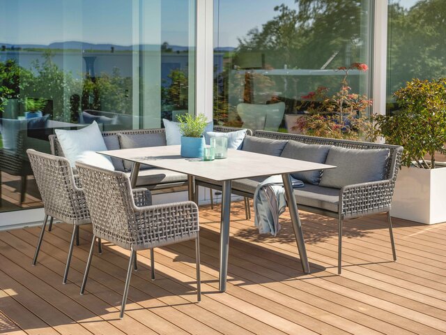 Stern Gartentisch Interno + Silverstar 2.0 anthrazit/Zement hell 58803 1