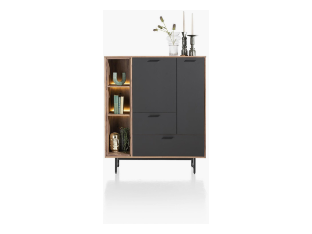 xooon Highboard Torano nussbaum/schwarz 62939 1