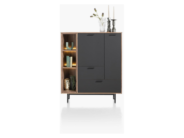 xooon Highboard Torano nussbaum/schwarz 62939 xooon Highboard Torano nussbaum/schwarz 62939